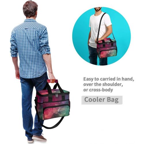  ALAZA Geometry Galaxy Large Cooler Lunch Bag, Waterproof Cooler Bag for Camping, Picnic, BBQ, Family Outdoor Activities