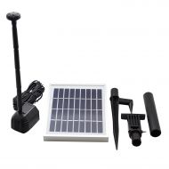 ASC Solar Water Pump Kit for Fountain Pool and Pond (1.6W Battery/Timer LED)