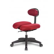 HARA Chair HARA CHAIR HARA D (HR2D) Office Chair Twin Based Pressure Relief of the Intervertebral Discs and Improved Buttock Circulation Color Red Mesh