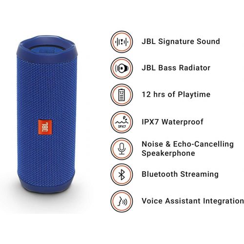 제이비엘 JBL Flip 4 Waterproof Portable Bluetooth Speaker - Blue