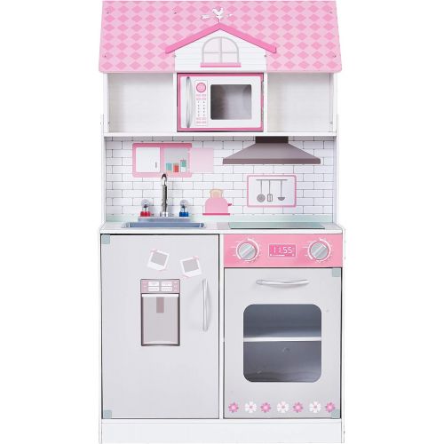  Teamson Kids - Wonderland Ariel 2 in 1 Doll House & Play Kitchen - Pink / Grey