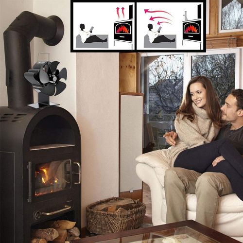  JIU SI Fireplace Fan, Stove Fan with 5 Blades, Quiet Operation Heat Powered for Wood Stove Fireplace for Fireplace Wood Stoves Stoves Without Electricity Environmentally Friendly