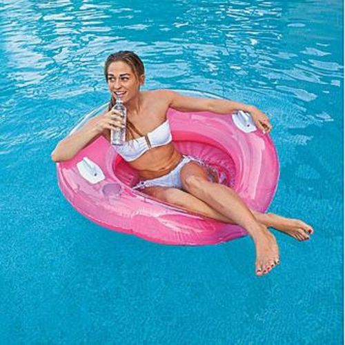 인텍스 Intex Rockin Inflatable Lounge, 74 X 39 & Sit n Lounge Inflatable Pool Float, 47 Diameter, for Ages 8+, 1 Pack (Colors May Vary)