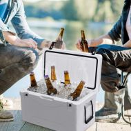 GraceShop Gray 64 Quart Heavy Duty Outdoor Insulated Fishing Hunting Ice Chest Insulated 64-Quart Cooler is of. It has a Compact White Appearance.