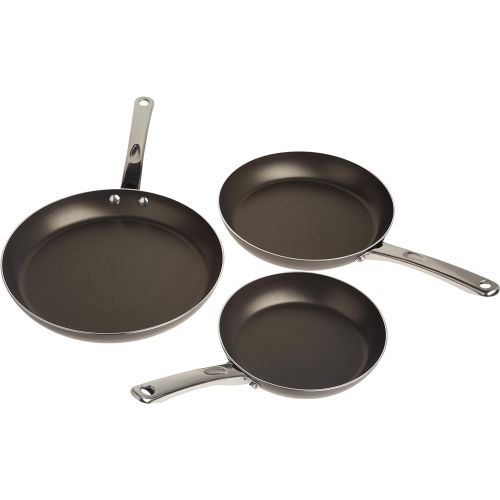  Farberware Kitchen Ease Nonstick Fry Pan Skillet Set, 8 Inch, 10 Inch, and 11 Inch, Black