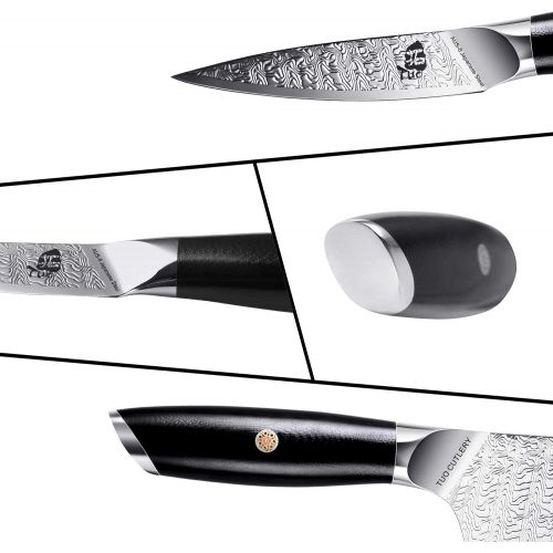  TUO Chef Knife 8 inch&Paring Knife 3.5 inch made of AUS 8 Japanese Stainless Steel, Pro Kitchen Knife&Peeling Knife with Ergonomic G10 Handle, FALCON S SERIES with Gift Box