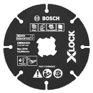 BOSCH CMWX450 4-1/2 In. X-LOCK Carbide Multi-Wheel Compatible with 7/8 In. Arbor for Applications in Cutting Wood, Wood with Nails, Plastic, Plaster