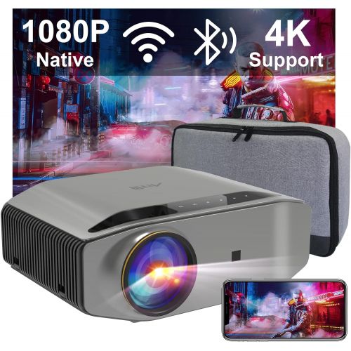  [아마존베스트]1080P Projector - Artlii Energon 2 Full HD WiFi Bluetooth Movie Projector Support 4K, 7000L 300 Display, Compatible with HDMI, iPhone, Android for Home Theater, PPT Presentation