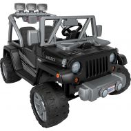 Power Wheels Jeep Wrangler Willys Ride-On Battery Powered Vehicle with Sounds & Lights for Preschool Kids Ages 3+ Years, Black