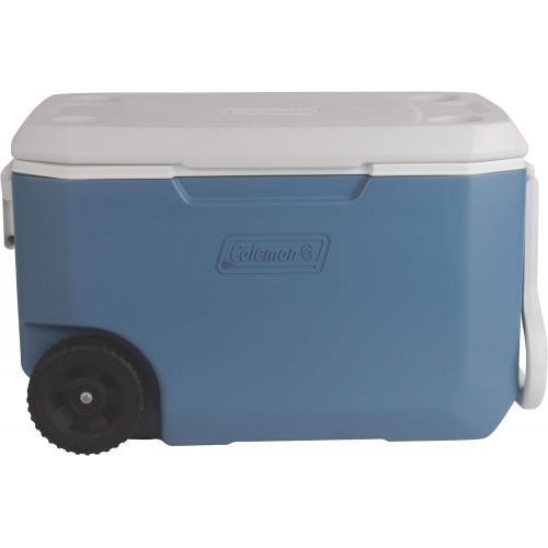 콜맨 Coleman Portable Rolling Cooler Xtreme 5 Day Cooler with Wheels Wheeled Hard Cooler Keeps Ice Up to 5 Days, Blue