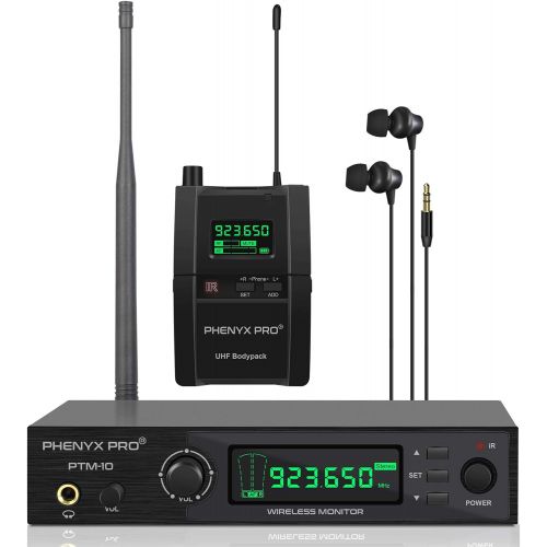  [아마존베스트]Phenyx Pro UHF Stereo Wireless in Ear Audio Monitor System, Selectable Frequency 900MHz Band, Rack Mountable, 160 ft. Operation, Ideal for Stage, Studio, Exhibit, Lecture, Speech (