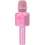 BONAOK Wireless Bluetooth Karaoke Microphone,3-in-1 Portable Handheld Karaoke Mic Speaker Machine Christmas Birthday Home Party for Android/iPhone/PC or All Smartphone(Q37 Light Pi