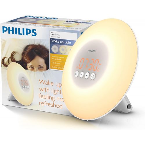  Philips SmartSleep HF3500/60 Wake-Up Light Therapy Alarm Clock with Sunrise Simulation, White