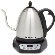 Bonavita 1L Digital Variable Temperature Gooseneck Electric Kettle for Coffee Brew and Tea Precise Pour Control, 6 Preset Temps, Cafe or Home Use, 1000 Watt, Stainless Steel