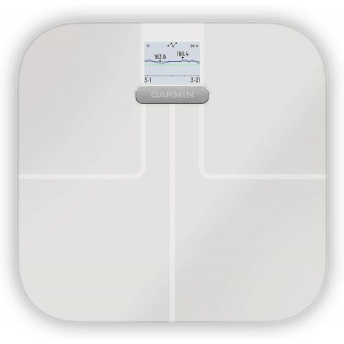 가민 Garmin Index S2, Smart Scale with Wireless Connectivity, Measure Body Fat, Muscle, Bone Mass, Body Water% and More, White