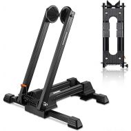 ROCKBROS Foldable Bike Stand Floor Alloy Bicyle Stand Folding Indoor Parking Wheel Holder Fit 20”-29” (Black)