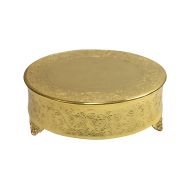 GiftBay Creations GiftBay Gold Wedding Cake Stand Round 16, Newly Redesigned With Durable and Expensive Electro-Plated Gold Finish, (NOT Spray Gold Color Painted) Light But Very Strong Aluminum Base