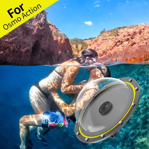  [아마존베스트]TELESIN Diving Dome for DJI OSMO Action - Clear Cover Underwater Diving Photography .With Waterproof Cover Case + Floating Bobber Handle + Trigger Camera Accessories for DJI Osmo A