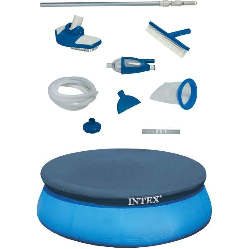 인텍스 Intex Deluxe Pool Maintenance Kit & Intex 15 Ft Above Ground Swimming PoolCover