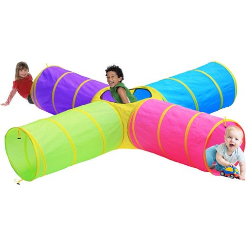  [아마존베스트]Hide N Side Kids Play Tunnels, Indoor Outdoor Crawl Through Tunnel for Kids Dog Toddler Babies Children , Pop up Tunnel Gift Toy