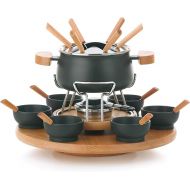 kela fondue set stainless steel / Beech Natura