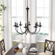 Simple Interior 8-Light Chandelier - Contemporary Candelabra Style Ceiling Lighting Fixture for Dining Room,Kitchen,Living Room or Bedroom (Rubbed Oil Bronze)