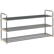 Home-Complete 3-Tier Shoe Rack Organizer Storage Bench - Holds 18 Pairs - Organize Your Closet Cabinet or Entryway - Easy to Assemble - No Tools Required