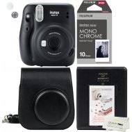 Fujifilm Instax Mini 11 Charcoal Grey Instant Camera Plus Matching Case, Photo Album and Fujifilm Character 10 Films (Monochrome)…