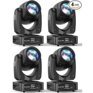 4PCS Moving Head DJ Lights, HOLDLAMP 100W LED Moving Head Light with 7 Gobos (18-Facet Prism) and 7 Colors Spot Lights by Sound Activated DMX Control for Wedding Parties Church Live Show
