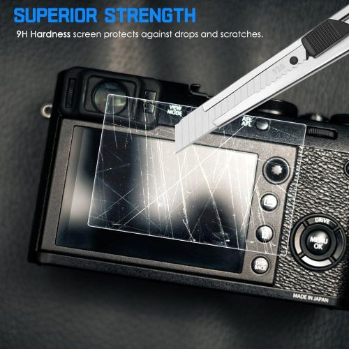  AFUNTA Screen Protectors Compatible X100F X-E2S X100T X-E2 X-100F X-100T, 2 Pack Anti-Scratch Tempered Glass Protective Films for DSLR Digital Camera