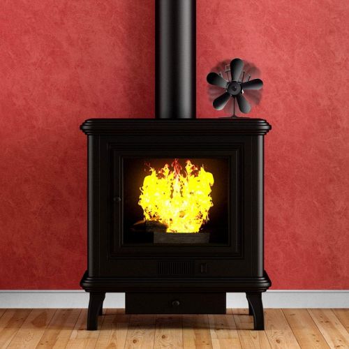 코스트웨이 COSTWAY Heat Powered Stove Fan with 5 Blades Aluminium Silent Eco friendly for Wood Log Burner Fireplace