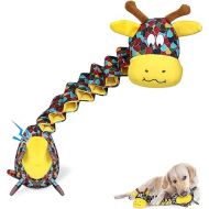 IOKHEIRA Dog Squeaky Toys, Tug of War Dog Plush Toy for Large Breed, Cute Animals Toys with Cotton Material and Crinkle Paper,Tough Chewing Toys for Puppy Breed (Printed, Giraffe)