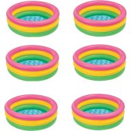 Intex 34in x 10in Sunset Glow Soft Inflatable Baby/Kids Swimming Pool (6 Pack)
