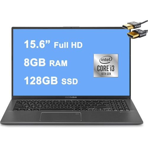 아수스 ASUS 2020 Premium VivoBook 15 Thin and Light Laptop 15.6” Full HD Display 10th Gen Intel Core i3 1005G1 (Beats I5 7200U) 8GB DDR4 128GB SSD Fingerprint Backlit KB Win 10 + HDMI Cab