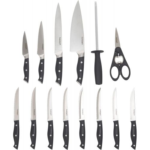  Cuisinart Knife Set Classic Nitrogen Forged Triple Rivet Cutlery 15-Piece Knife Block Set