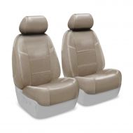 FH Coverking Custom Fit Front 50/50 Bucket Seat Cover for Select Acura MDX Models - Premium Leatherette (Taupe)