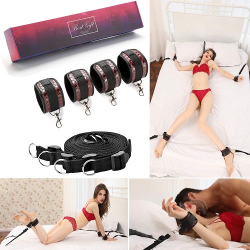  Sovyime Expandable Spreader Bar with Adjustable Straps of Yoga (Black+Brown.)