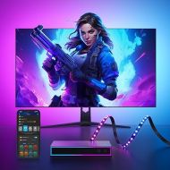Govee AI Sync Box and Monitor Backlight, RGBIC Led Strip Light for 27-34 inch Monitors, HDMI 4K,DreamView, Work with Alexa, Google Assistant, and CEC