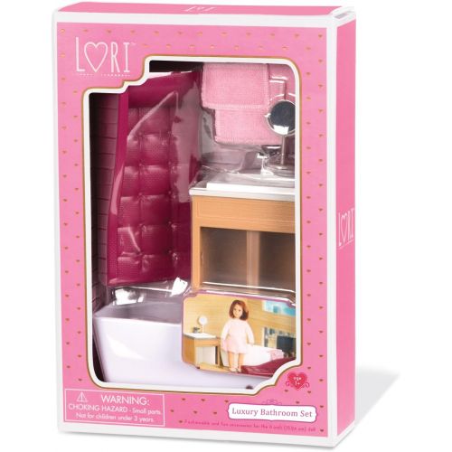  Lori Dolls ? Bathroom Playset for Mini Dolls ? Dollhouse Furniture for 6-inch Dolls ? Bathtub, Vanity, Lounge Chair ? Toys for Kids ? Luxury Bathroom Set ? 3 Years +