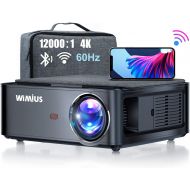 Projector, WiMiUS Upgrade 5G WiFi Bluetooth Projector Native 1920x1080 60Hz Outdoor Projector 4K Support 4P/4D Keystone, Zoom 500 Screen PPT Works with Fire TV Stick PC DVD PS5 Sma