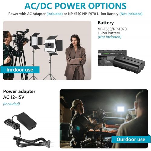 니워 [아마존베스트]Neewer 2 Packs 660 LED Video Light with APP Control, Photography Video Lighting Kit with Light Stands, Dimmable 40W Bi-Color 3200K-5600K High CRI with Diffuser/Barndoor/Bag for Stu