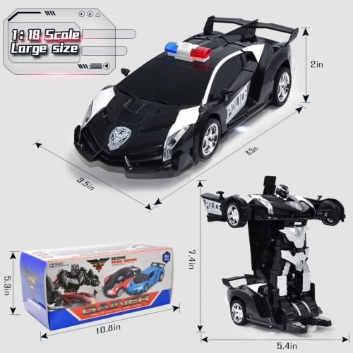  [아마존베스트]Jeestam RC Car Robot for Kids Transformation Car Toy, Remote Control Deformation Vehicle Model with One Button Transform 360°Rotating Drifting 1:18 Scale, Best Gift for Boys and Gi