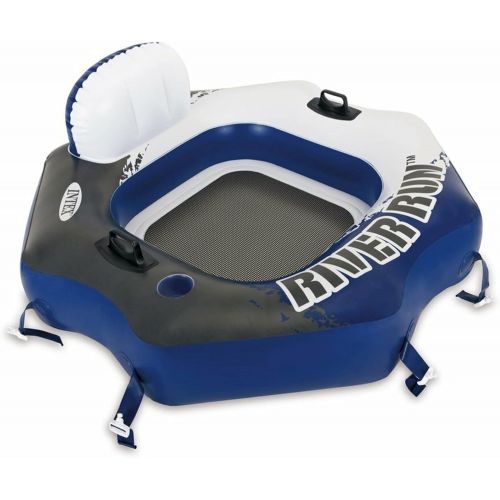 인텍스 Intex Inflatable Floating Cooler Bundled with 1 Person Lounger Floating Tube (2 Pack)