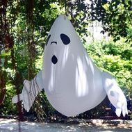 XHBYG Inflatable Ghost, Pre-Lit Ghost and Pumpkins Inflatable Halloween Decoration,White