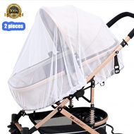 Baby Mosquito Net 2 Pack - LEHII Suitable for Strollers Carriers Car Seats Cover Cradles beds Fits Most PacknPlays Cribs Bassinets & Playpens Portable & Durable Insect Netting