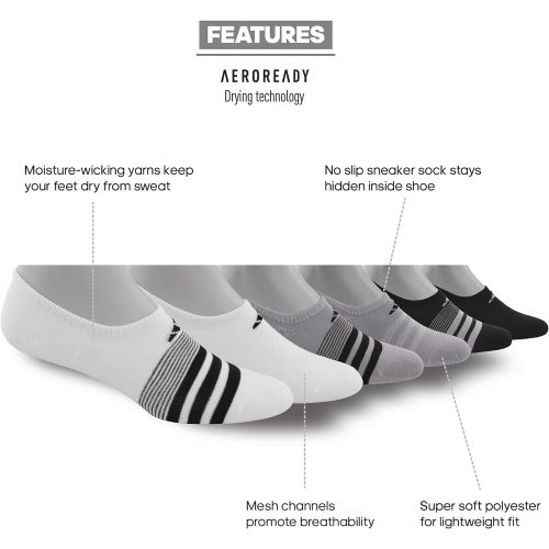 아디다스 adidas Womens Superlite Super No Show Socks (6-Pair)