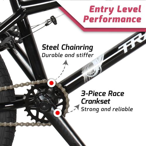  Tracer Edge, BMX Bike for Beginner Level to Advanced Riders, Freestyle, 20 Inch Wheels, Hi-Ten Steel Frame, Multiple Colors