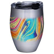 Tervis 1305206 Tie Dye Swirl Stainless Steel Insulated Tumbler with Clear and Black Hammer Lid, 12oz, Silver
