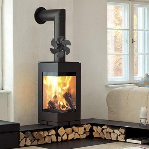  JIU SI Heat Powered Fireplace Fan, Heat Powered Stove Fan for Log Burner, Wood Stove Fan 6 Blade, Eco Friendly and Efficient Fan, for Pellet Stove