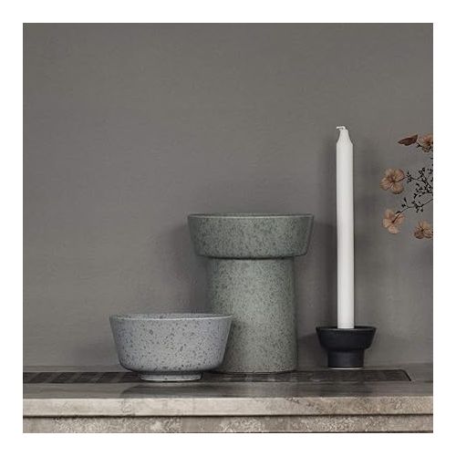  Kahler Ombria Candlestick, Ceramic, Grey, 5 x 9 cm